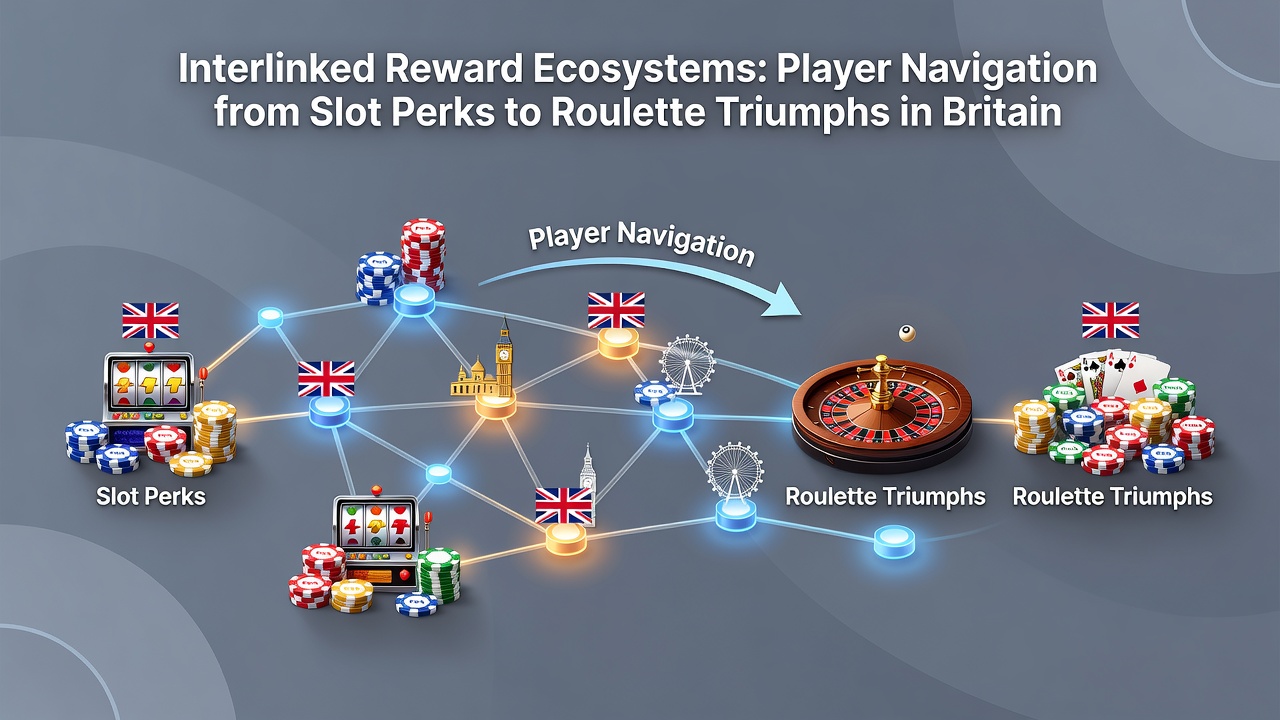 Diagram showing player progression from slot machines to roulette tables via bonus ecosystems in UK casinos